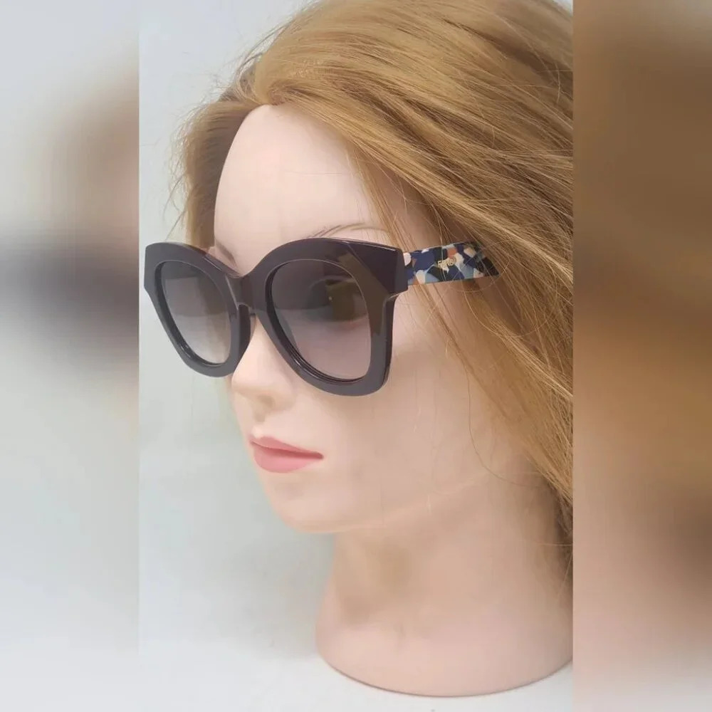 Fendi Womens Sunglasses Chromia Mauve Gradient Square FF0204/S 5ND/J8 48-23-140 - Picture 7 of 16
